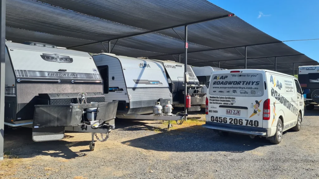 our gas technicians conducting a gas certificate inspection on a caravan